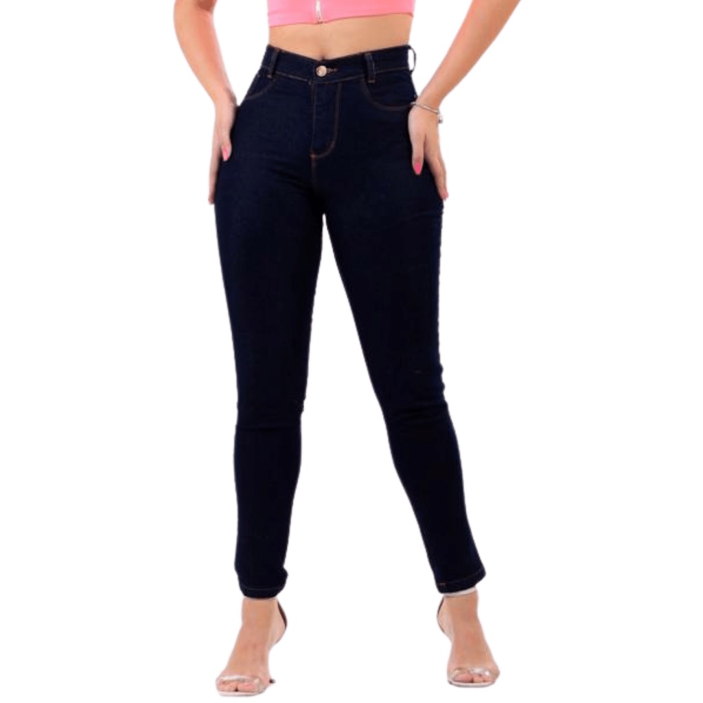 Calça Jeans Feminina Preta com Lycra atacado - Atacado Moda Online