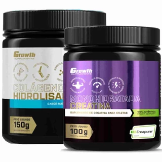 Kit Colágeno em Pó 150g + Creatina 100g Creapure Growth