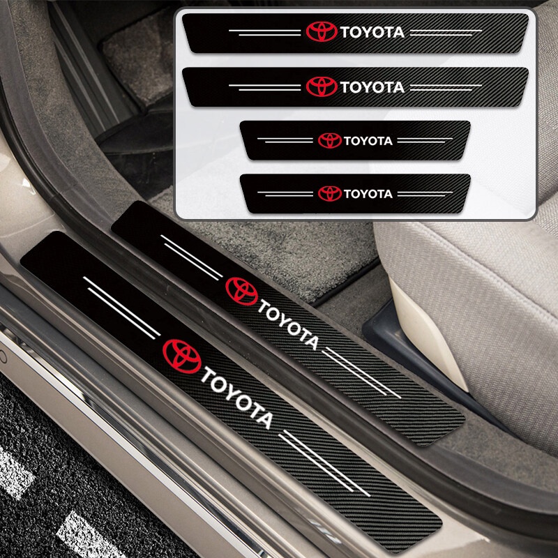 Set 5 Battitacco Adesivi In Fibra Di Carbonio Per Toyota Aygo X 2025 – Antigraffio, Facili Da Installare, Protezione Paraurti