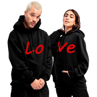 Kit Blusa Casal Moletom Com Capuz Namorados Love Combinando