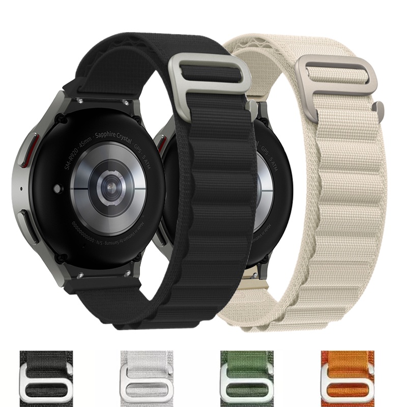Bracelete De 20mm Para Relógio Samsung Galaxy 6 Clássico 5 Pro 45mm 4 46mm Pulseira De nylon De Laço Alpino correa 5 4 44mm 40mm