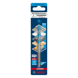 Broca 8mm Bosch Multimaterial HEX-9 Expert MultiConstruction em Widea
