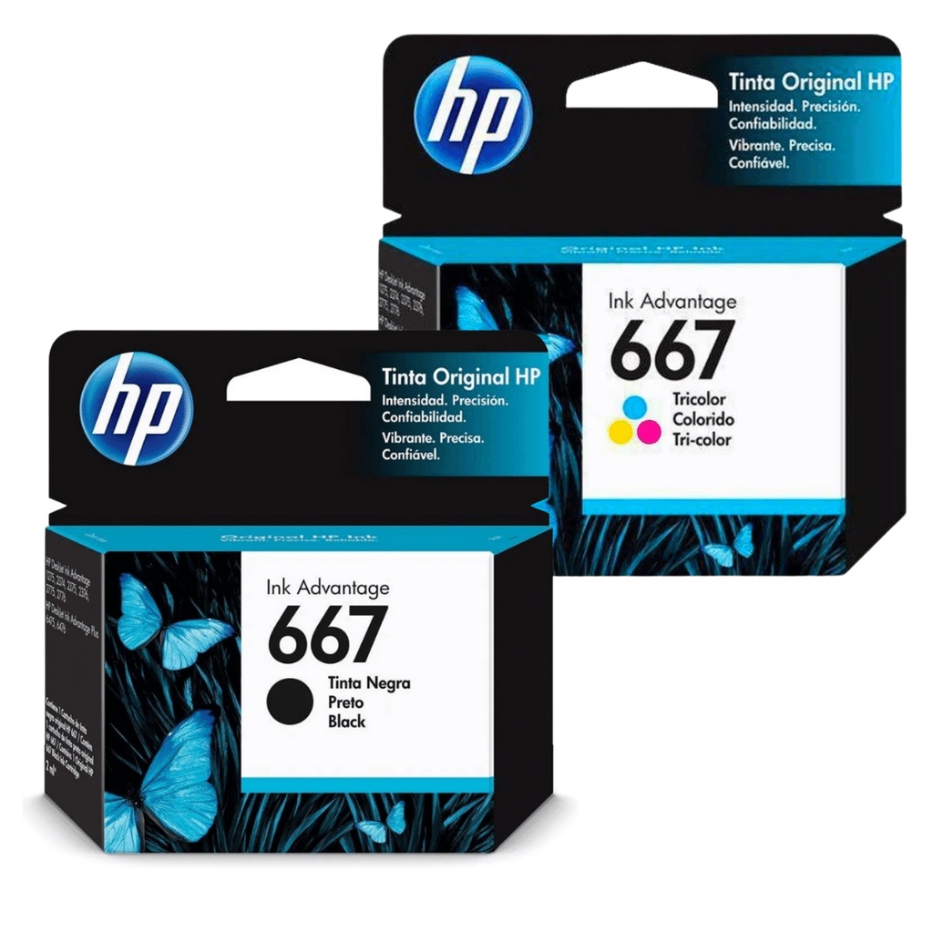 Cartucho De Tinta HP 667 Preto E Colorido Advantage Original