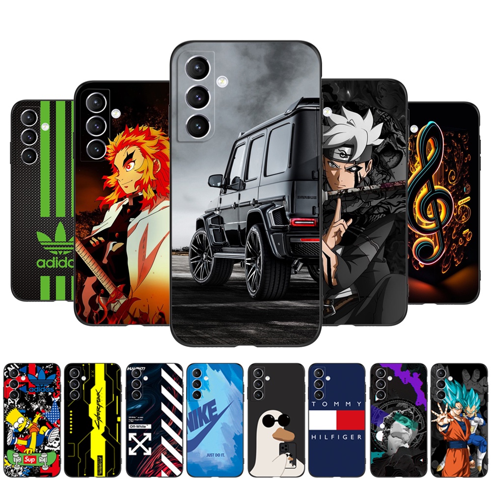 Para Samsung Galaxy A34 A54 5G Capa Traseira Do Telefone Silicone Macio Protetor De Preto Tpu De Moda anime Desenho Animado Padrão Bonito