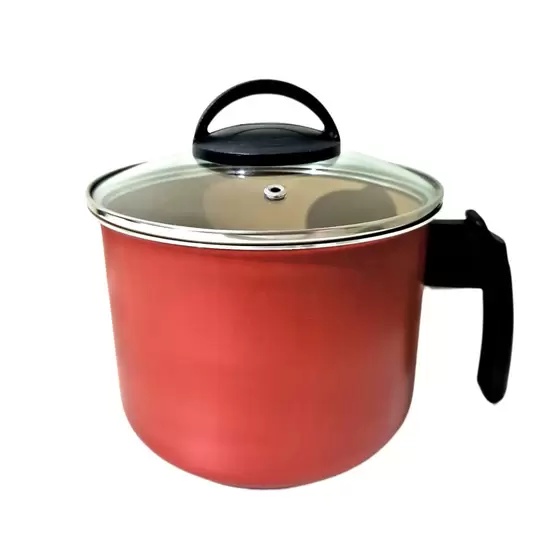 Caneco Fervedor 16 Cm Antiaderente Teflon Com Tampa De Vidro