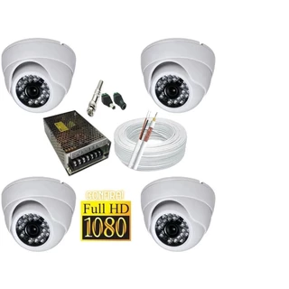Kit Cftv 4 Câmeras Segurança 1080 Full Hd Dome Infra vermelho alta Resolução com acessórios