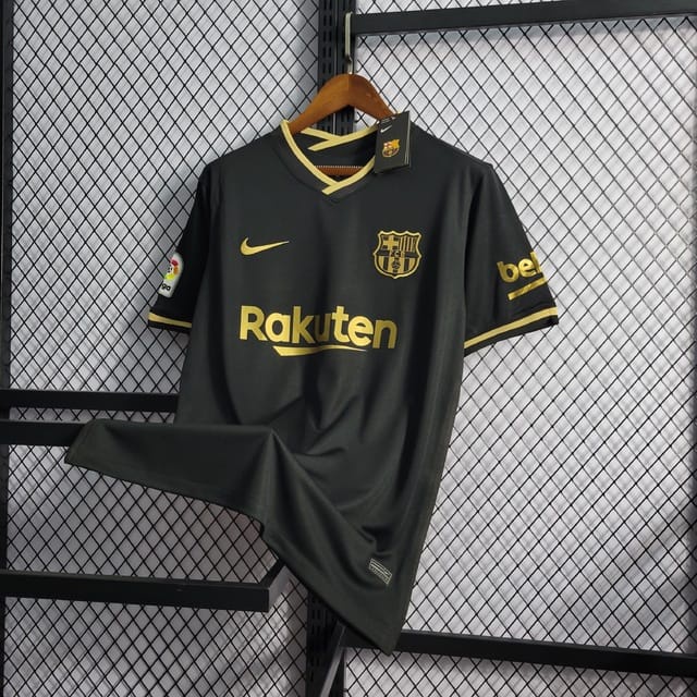 Edição 23/24 Barcelona Preta Camisa de Time Europeu com Símbolo Bordado ...