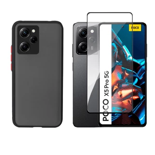 Capa Fosca Ant Impacto Para Xiaomi Poco X5 Pro 5G + Pelicula Vidro