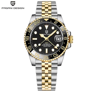 Pagani Design Original Relógio Automático Masculino De 40mm GMT Cerâmica Bezel 100M Vidro Resistente À Água Mecânico PD-1662