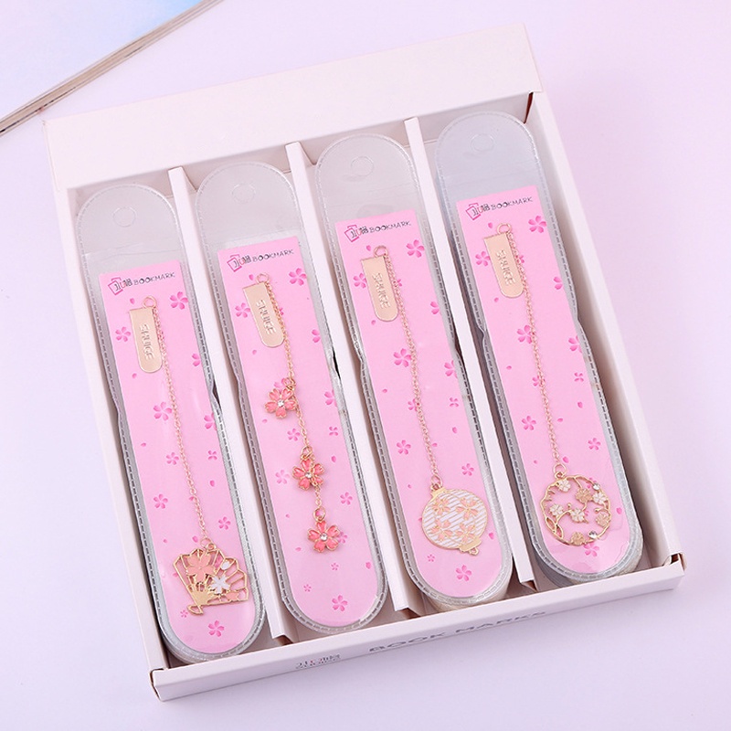 Marcador Romântico De Metal Flor De Cerejeira Bookmarks Pendant Bookmark