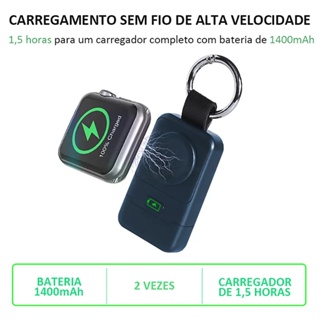 Carregador rápido magnético portátil compatível ao Apple Watch, Power Bank, carregamento USB C