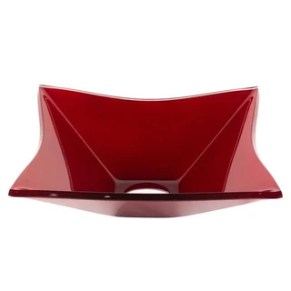 CUBA DE VIDRO QUADRADA 31CM VERMELHO CEREJA