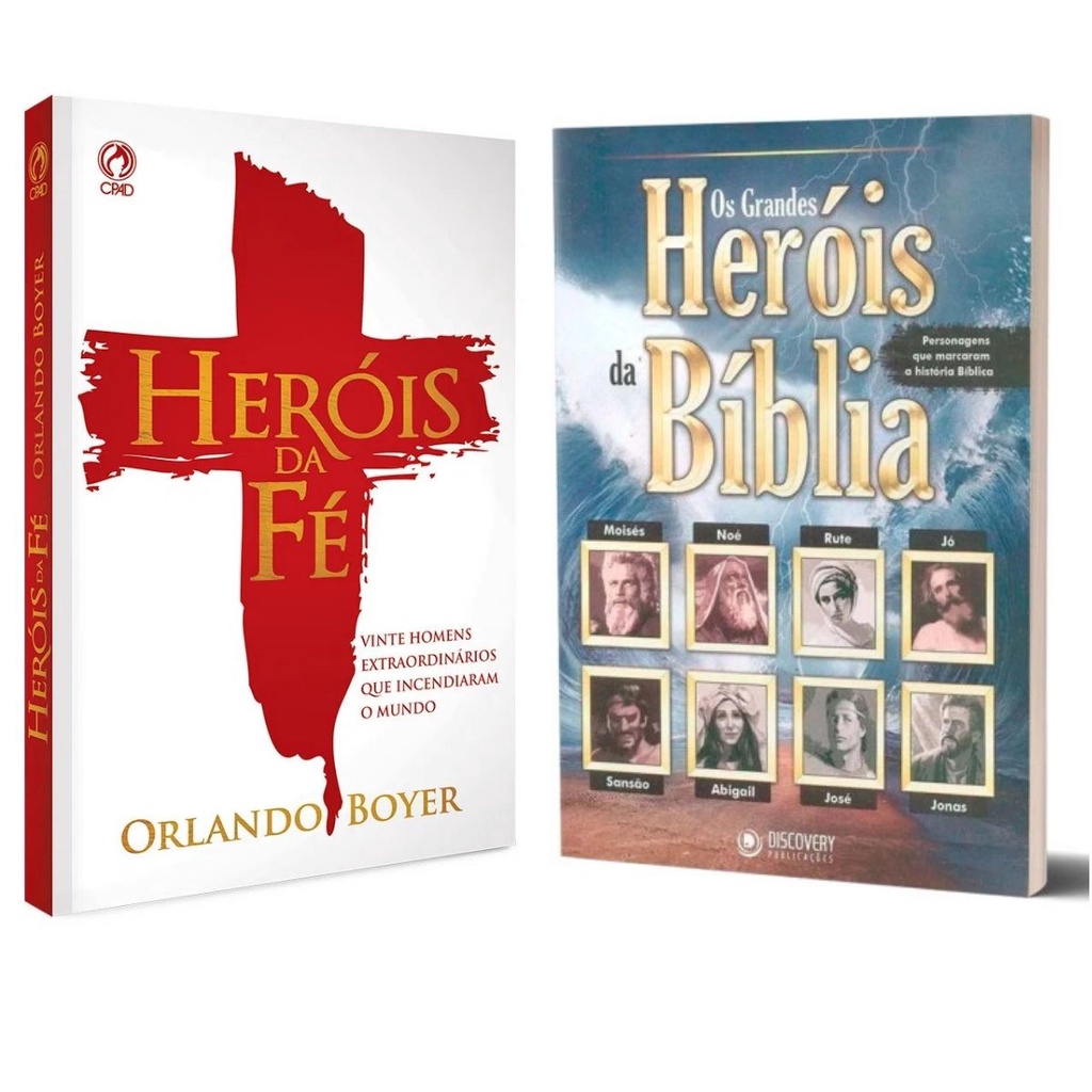 KIT LIVRO HERÓIS DA FÉ + LIVRO OS GRANDES HÉROIS DA BÍBLIA | Shopee Brasil