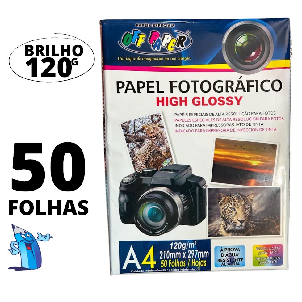 Papel Foto 10x15 cm 265g Glossy Brilhante 1000 folhas