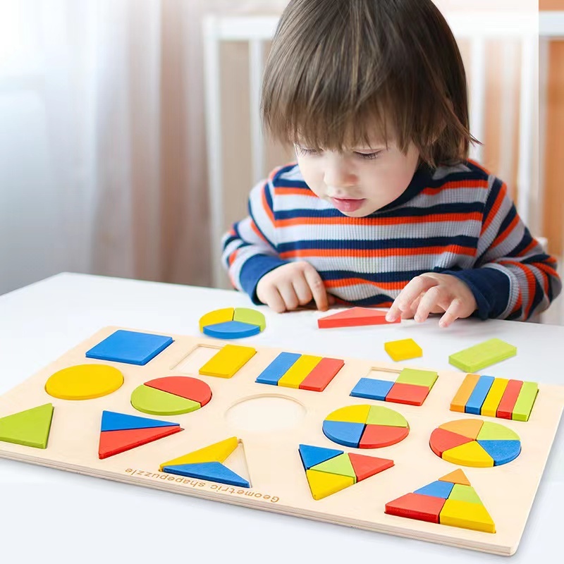 Quebra-Cabeça Infantil Multifuncional Em Formato Geométrico / Educação ...