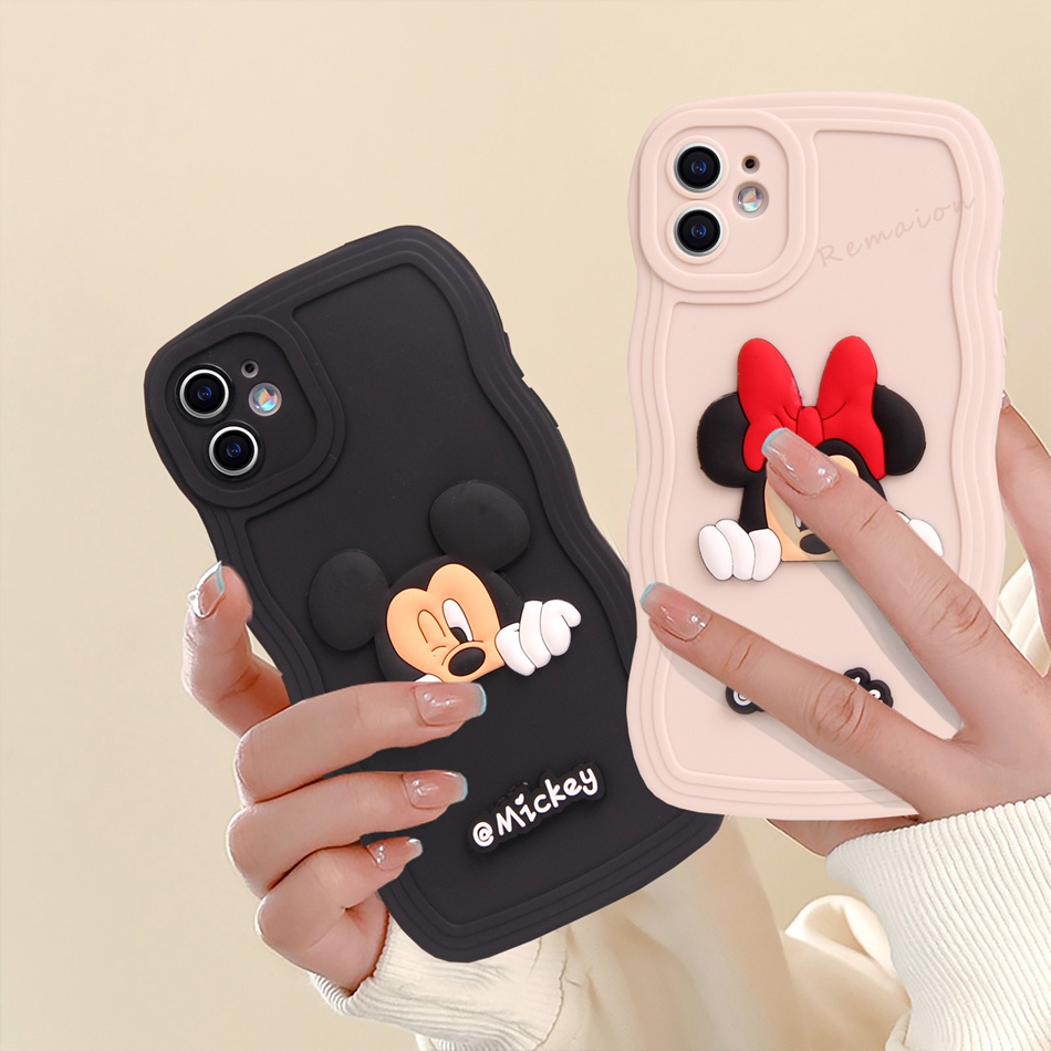 Wave Mickey Minnie Capa De Celular Para iPhone 11 12 13 14 Pro MAX Plus