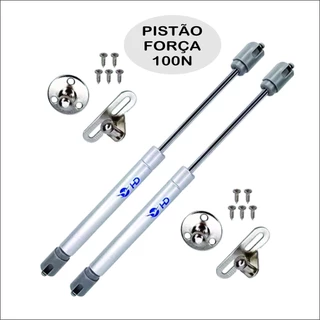 Kit 2 Pistão Para Porta De Armário e Moveis Abre Para Cima Com Amortecedor Gás 100n