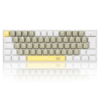 TECLADO GAMER LAKSHMI K606 SW BROWN AMARELO+CINZA+ BRANCO