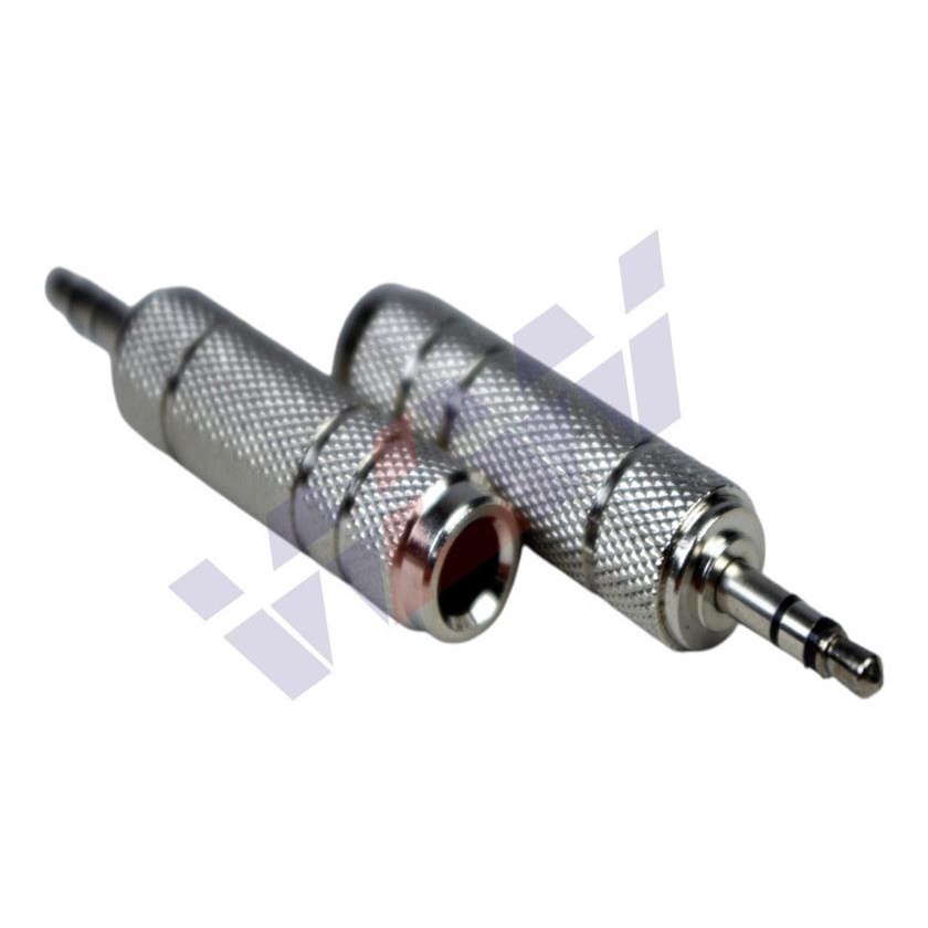 Um Plug Adaptador P10 Femea X P2 Macho Stereo Metal Blindado