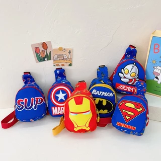 Mochila Casual Leve Marvel Kid's Chest Bag Homem De Ferro Batman Super-Saco Ultraman Boy One Shoulder Messenger
