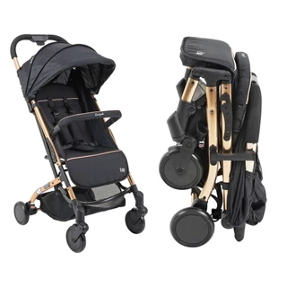 Carrinho de Bebê Burigotto Zap Preto Chassi Metal Cobre 0 a 15kg Passeio Compacto