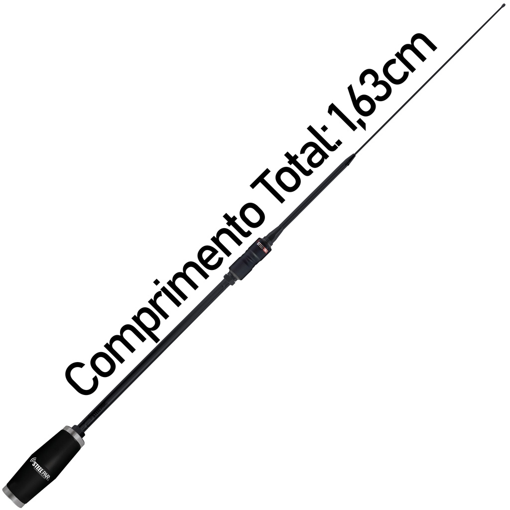 Antena Px Bobinada Black Viúva Negra Argentina 1,63m Suporte