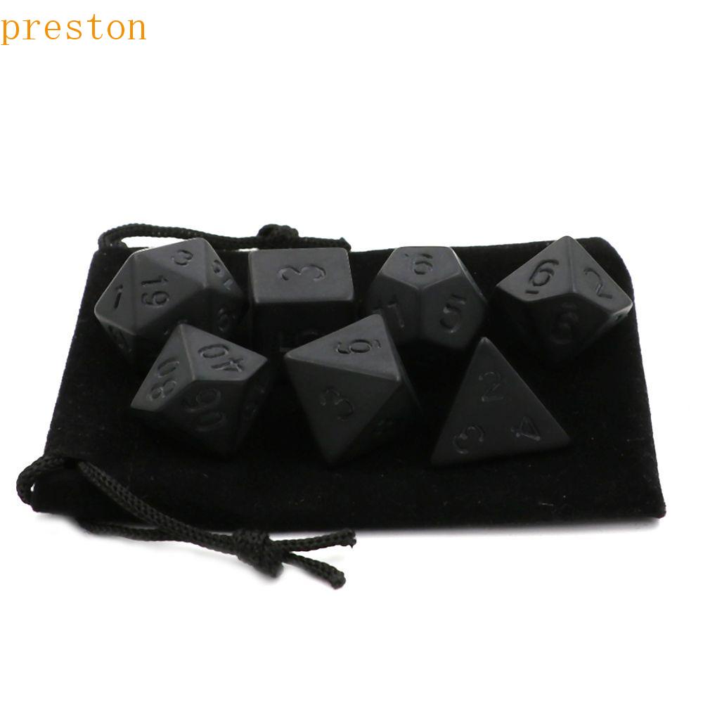 PRESTON Jogo Personalidade Dados Pretos RPG De Duráveis Com Tabuleiro De Bolsa Familiar Poliédrico