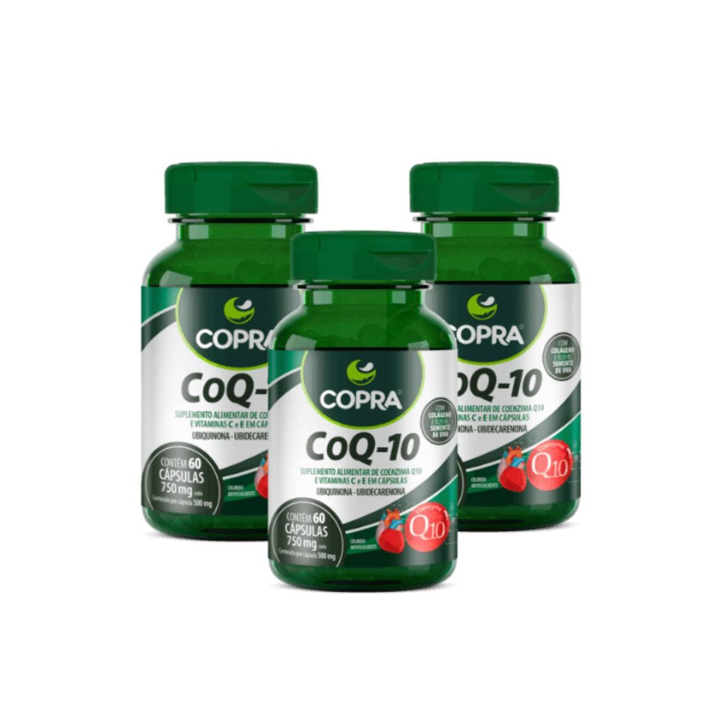 Kit 3 Copra Coenzima Q-10 60 Capsulas 750mg | Shopee Brasil
