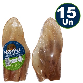 Brinquedo Petisco Mordedor Natural Para Cães Orelha Bovina Nospet 15un