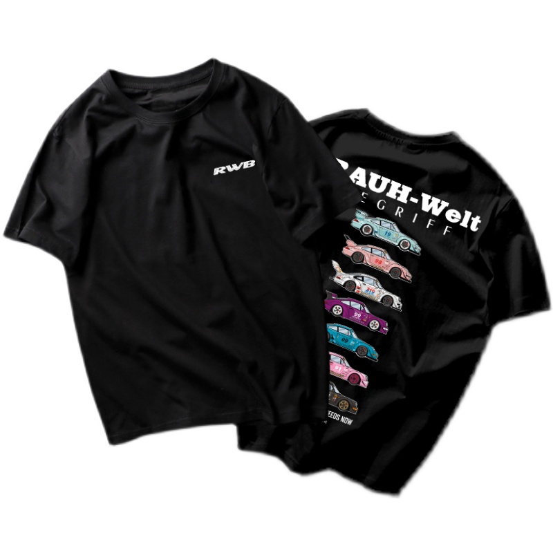 Attitude RWB 911 Camiseta Do Carro Modificado T-shirt bay Mão Esquerda Tema Algodão Estampado Manga Curta Dos Homens top