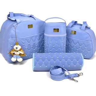 Kit de Bolsas Para Bebê Maternidade Tipo Mala Impermeável e Térmicas Com Pingente Ursinho em Oferta na Shopee