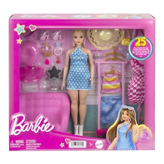 Conjunto Closet Armário De Luxo Da Boneca Menina Loira Barbie - Acompanha  Roupas Roupinhas E Acessórios - Mattel Brinquedos