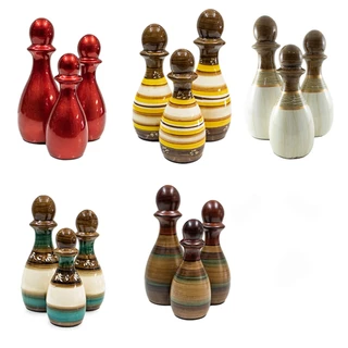 Trio Vasos Para Decoração De Sala Mesa Aparador Em Cerâmica Toffe Luxo