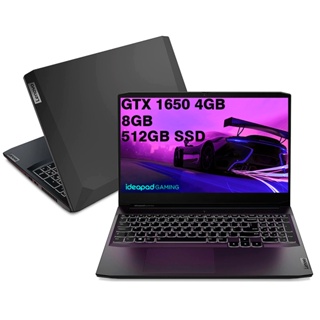 Notebook Gamer Lenovo Ideapad 3i 5 15.6 Polegadas FHD I5-11300H 512GB SSD 8GB GTX 1650 4GB Linux Preto