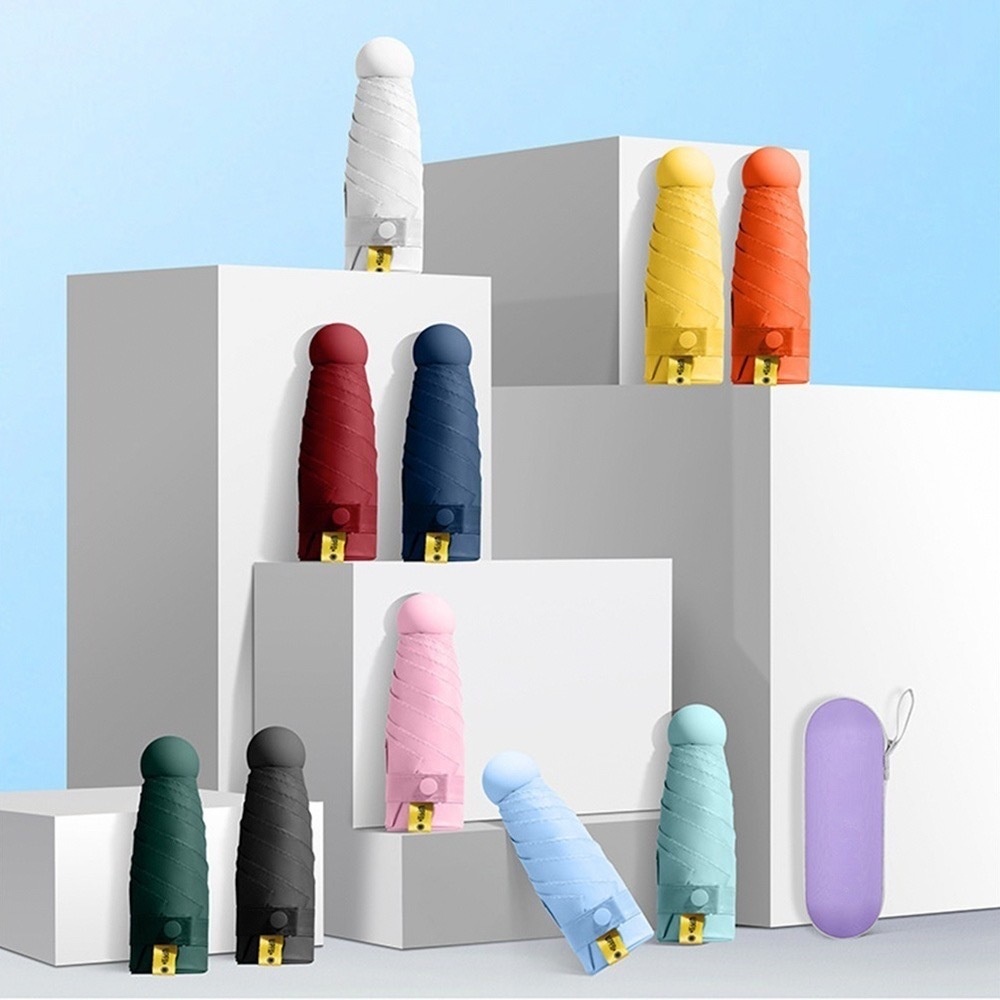 Mini Sombrinha De Bolso Impermeável Portátil À Prova De Uv Parasol / Guarda-Chuva