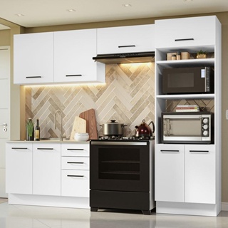 Armário de Cozinha Completa 270cm Branco Agata Madesa 08