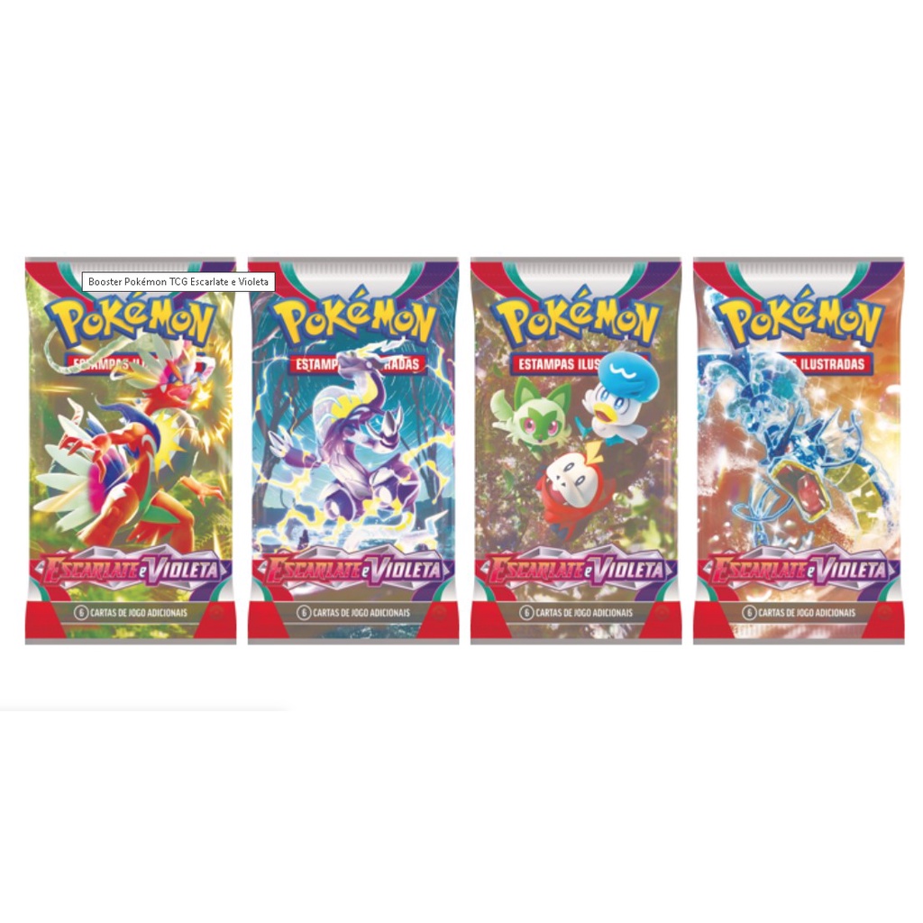 Kit 4 Booster Box 144 Pacotes Escarlate e Violeta Case Fechada COPAG  Original Cartas Pokémon TCG