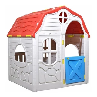 Casinha Portátil Kids Playhouse Cosco Bege e Vermelha