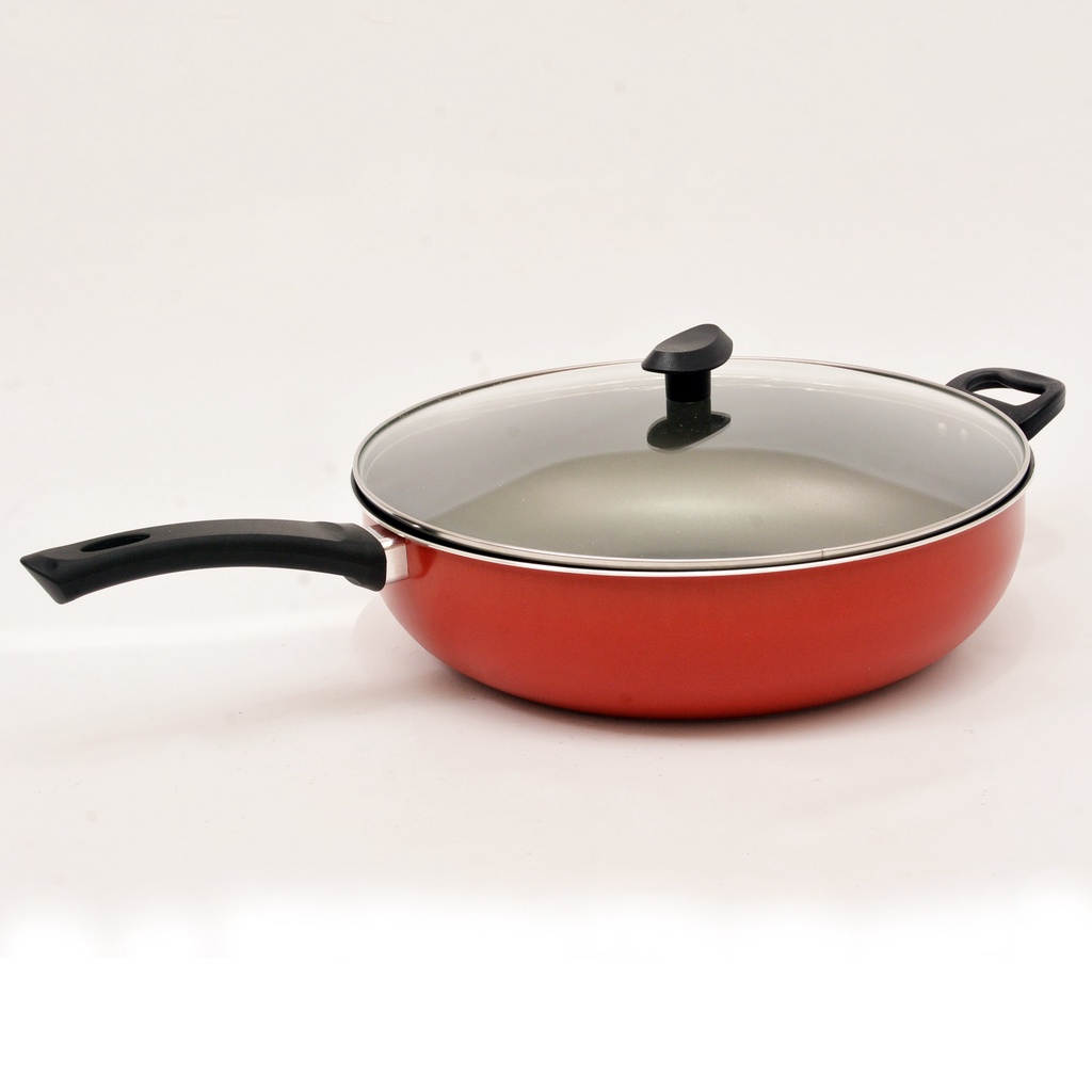 Frigideira Antiaderente Com Tampa 32 cm Profissional Grande Wok