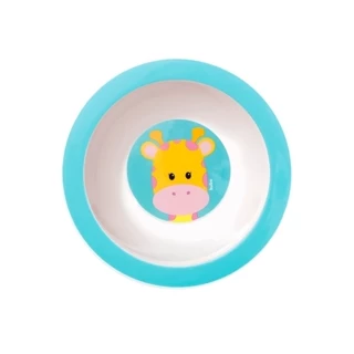 Pratinho Bowl Animal Girafa Azul Refeição Lúdica +12M Compatível Micro Ondas Papinhas E Frutas