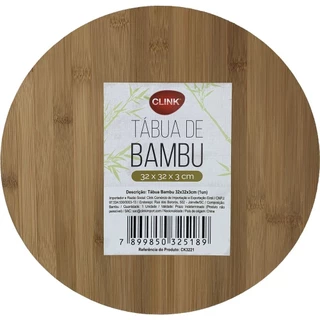 TÁBUA BAMBU GIRATORIA SERVIR FRIOS CLINK TABUA COZINHA, CHURASCO 32X32X3CM