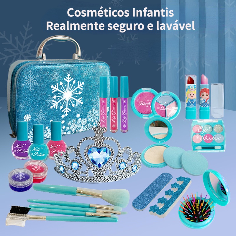 HONMEET Conjunto De Cosméticos Para Princesas Para Meninas Jogo De  Cosméticos Para Meninas Conjunto De Maquiagem Caixa De Princesa Para  Meninas Kit De Maquiagem De Maquiagem Real