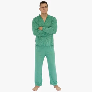 Pijama Masculino de Inverno Manga Comprida com Botões Calça em Oferta na Shopee