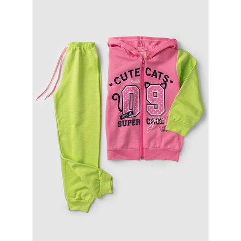 Conjunto Moletom Flanelado Infantil Menina Feminino 2 ao 14