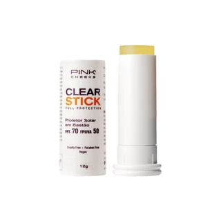 Pink Cheeks Clear Stick FPS 70 FPUVA 50 Protetor Solar Facial Transparente 12g em Oferta na Shopee