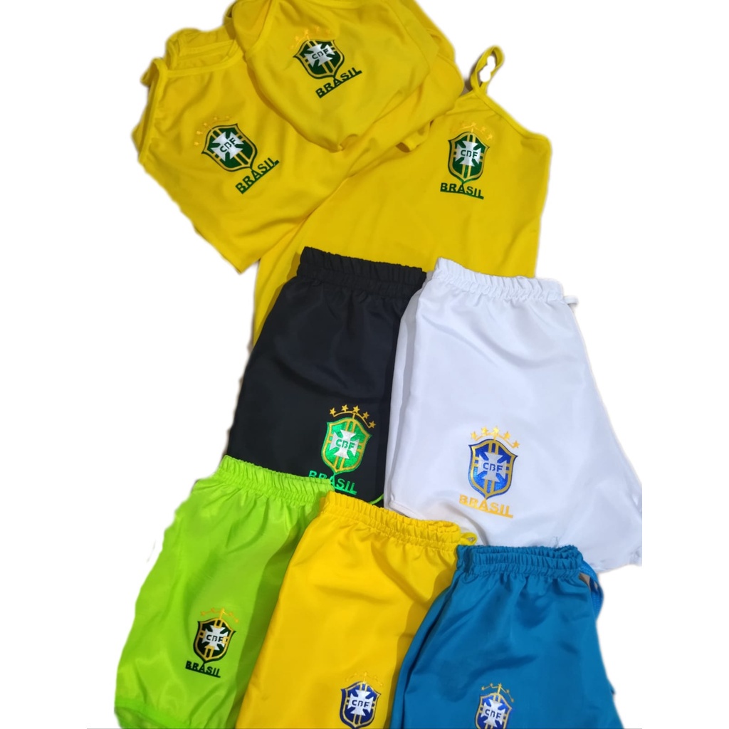 Short Feminino Brasil Amarelo