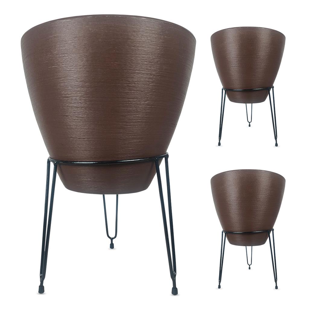 Suporte Tripe Metal Vasos Chao 25cm x 28cm Plantas Flor 3und