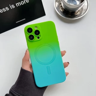 Silicone Macio Gradiente Para Magsafe Capa Magnética Sem Fio iPhone 14 13 12 11 Pro Max 14 Plus À Prova De Choque Mate