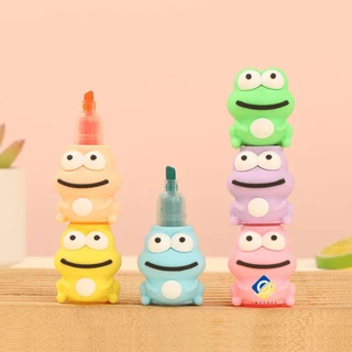 Marca Texto Sapinhos Empilháveis Kit 5 Cores Papelaria Fofa Kawaii