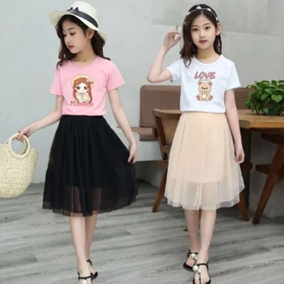 Baby & Kids Fashion Girl Clothes Bottoms Saias Saia De Gaze Meninas Meio Joelho Verão 2023 Nova Princesa